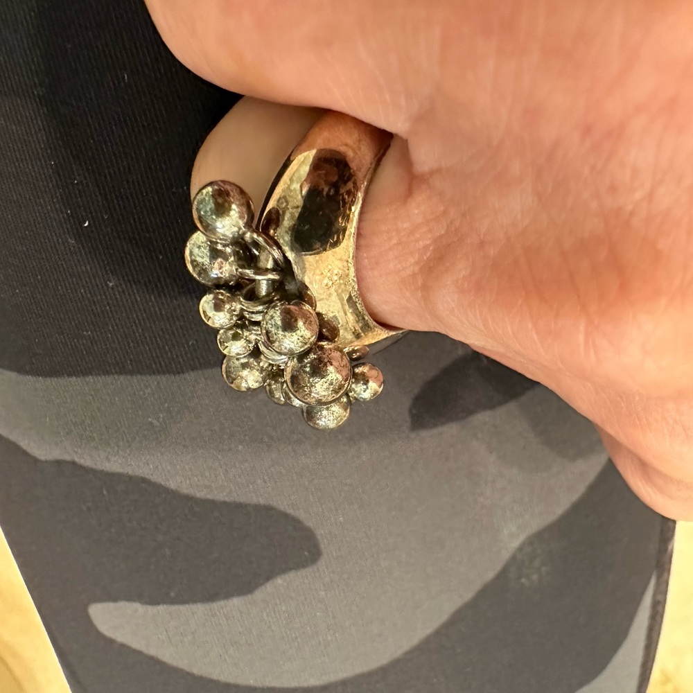 Sterling Silver (925) Ring With Tiny Silver Balls… - image 2